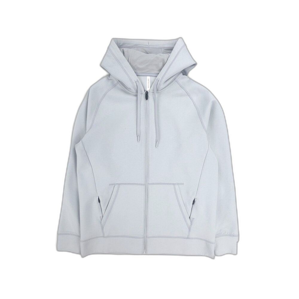 TEN THOUSAND Midweight Tech Full Zip Hoodie Light Grey Athleisure Sporty Minimal